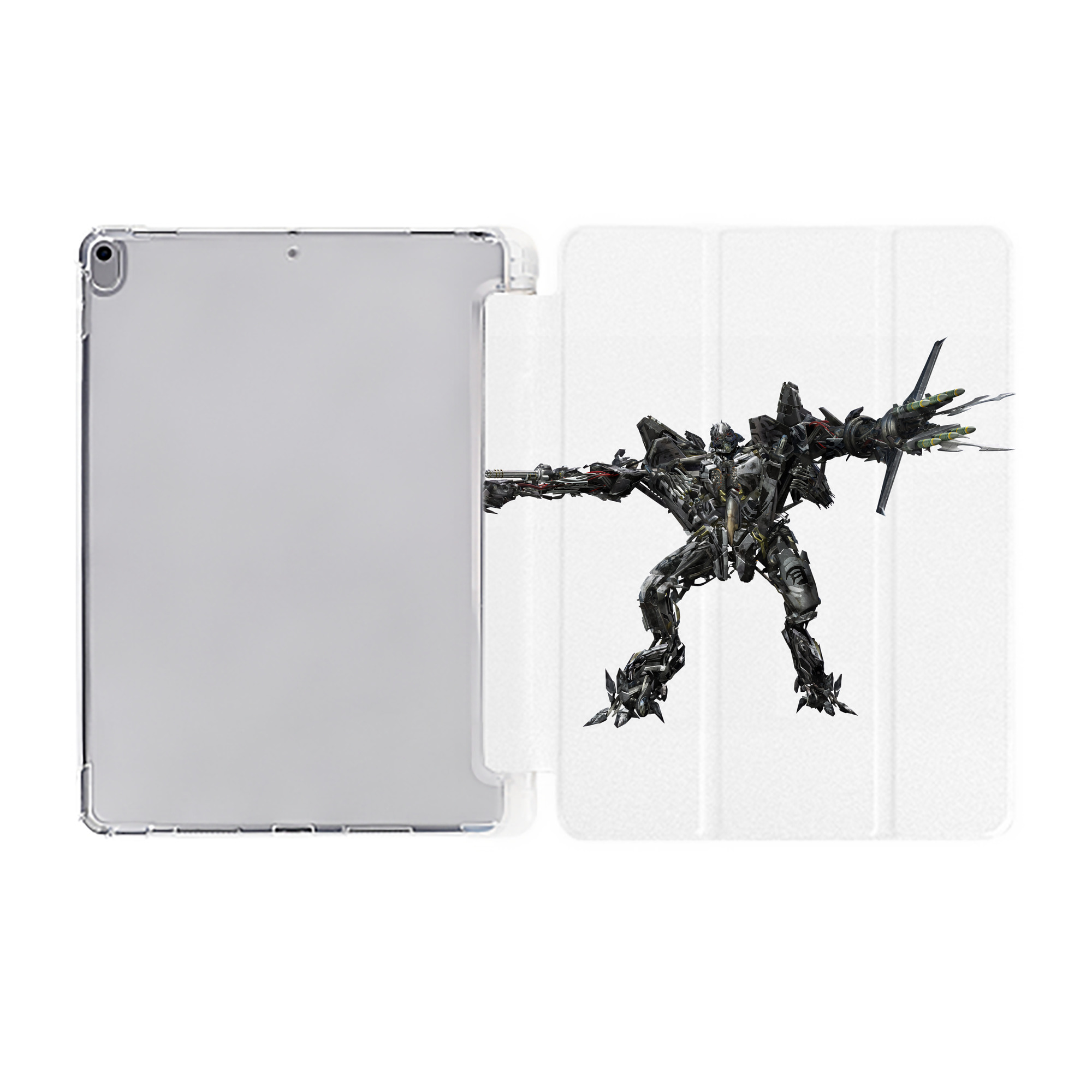 （画像用） Transformers トランスフォーマー IPad ケース ペン収納付き 三つ折りスタンド PUレザー×シリコン 対応機種9.5/10.5/10.9インチ